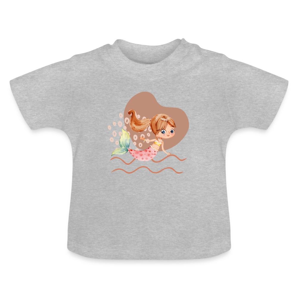 Baby T-Shirt - Meerjungfrau Herz - Grau meliert