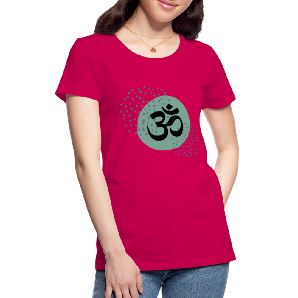 Frauen Premium T-Shirt - Om - dunkles Pink