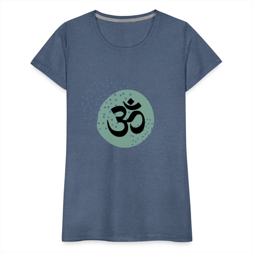 Frauen Premium T-Shirt - Om - Blau meliert