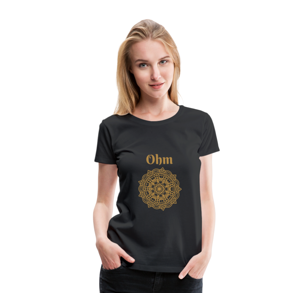 Frauen Premium T-Shirt - Ohm - Schwarz