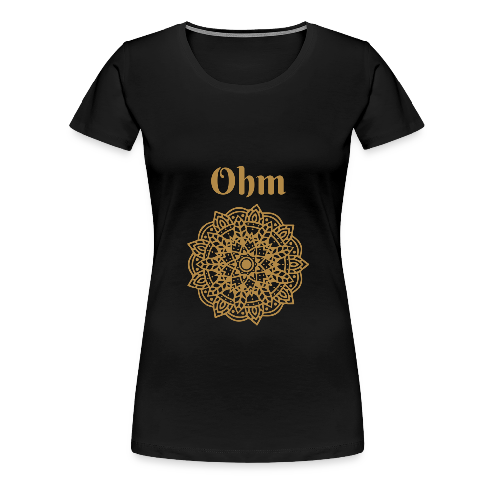 Frauen Premium T-Shirt - Ohm - Schwarz