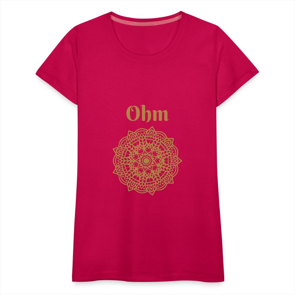 Frauen Premium T-Shirt - Ohm - dunkles Pink