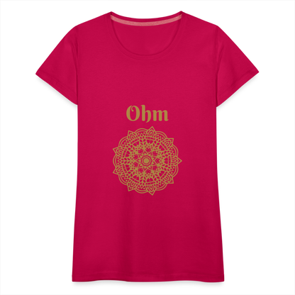 Frauen Premium T-Shirt - Ohm - dunkles Pink