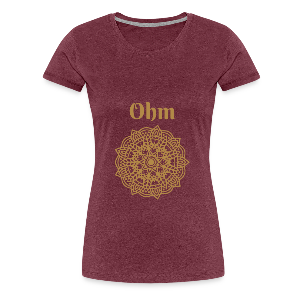 Frauen Premium T-Shirt - Ohm - Bordeauxrot meliert