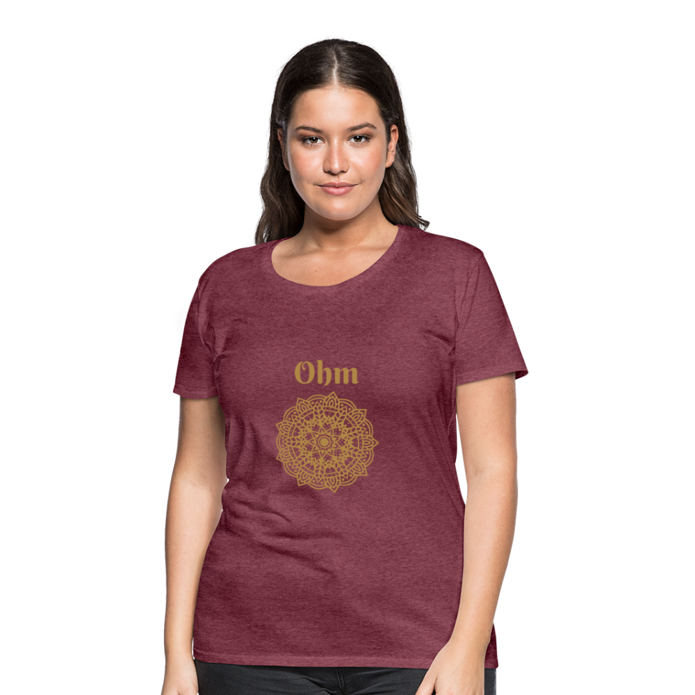 Frauen Premium T-Shirt - Ohm - Bordeauxrot meliert