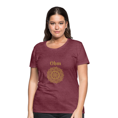 Frauen Premium T-Shirt - Ohm - Bordeauxrot meliert