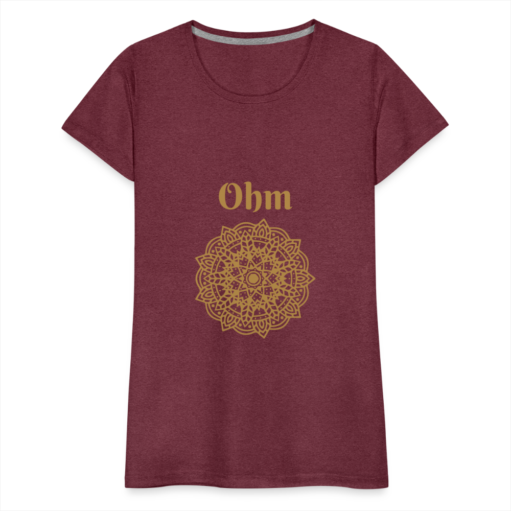 Frauen Premium T-Shirt - Ohm - Bordeauxrot meliert