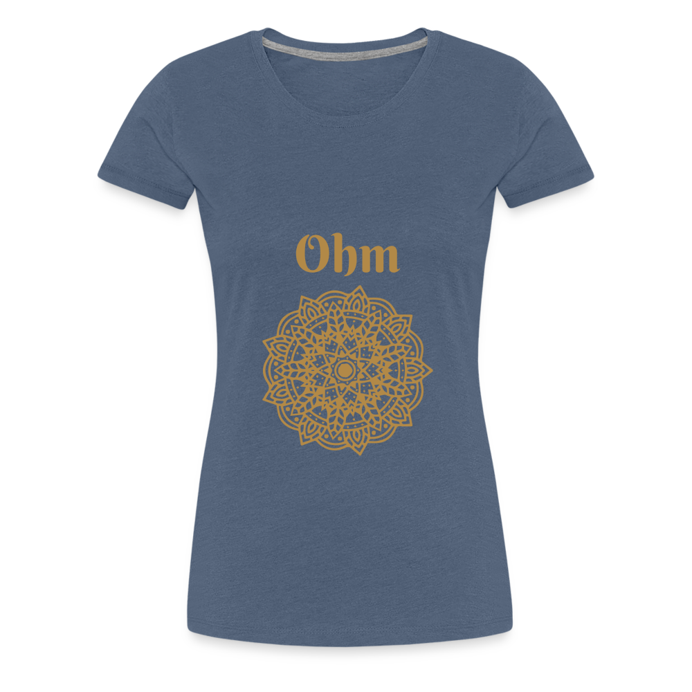 Frauen Premium T-Shirt - Ohm - Blau meliert