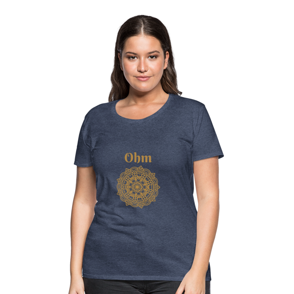 Frauen Premium T-Shirt - Ohm - Blau meliert