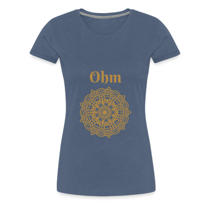 Frauen Premium T-Shirt - Ohm - Blau meliert