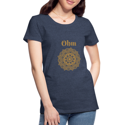 Frauen Premium T-Shirt - Ohm - Blau meliert