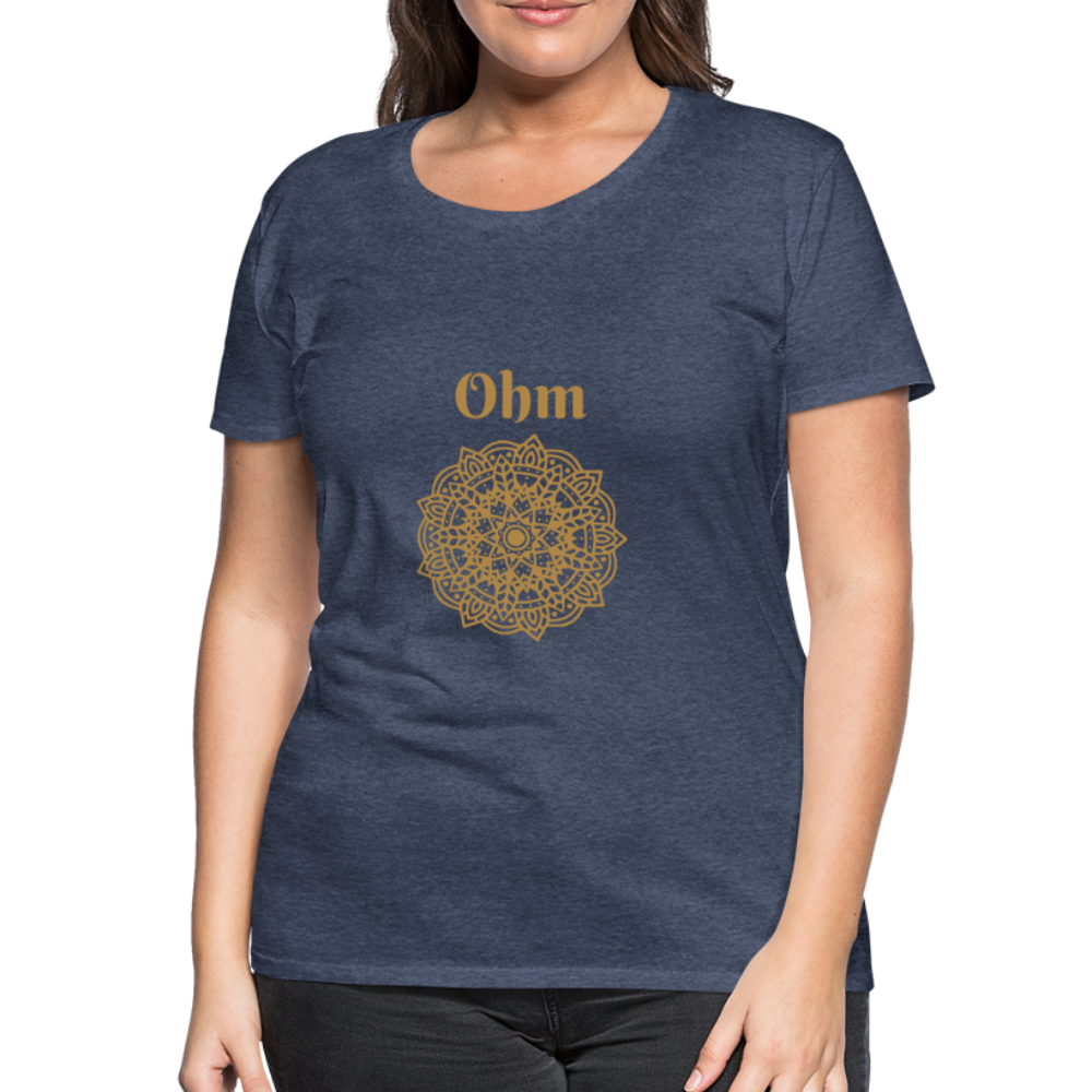 Frauen Premium T-Shirt - Ohm - Blau meliert