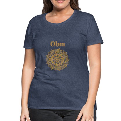 Frauen Premium T-Shirt - Ohm - Blau meliert