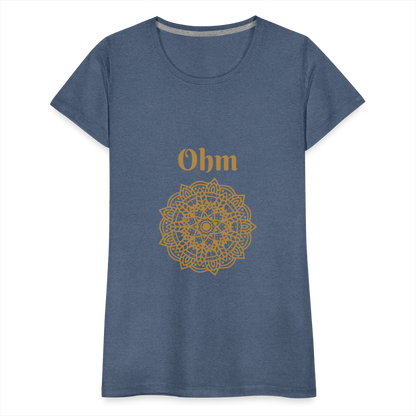 Frauen Premium T-Shirt - Ohm - Blau meliert