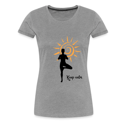 Frauen Premium T-Shirt - Keep calm - Grau meliert