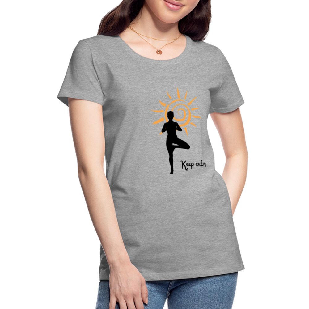 Frauen Premium T-Shirt - Keep calm - Grau meliert