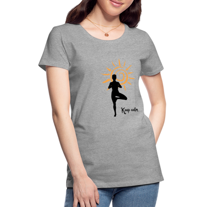 Frauen Premium T-Shirt - Keep calm - Grau meliert