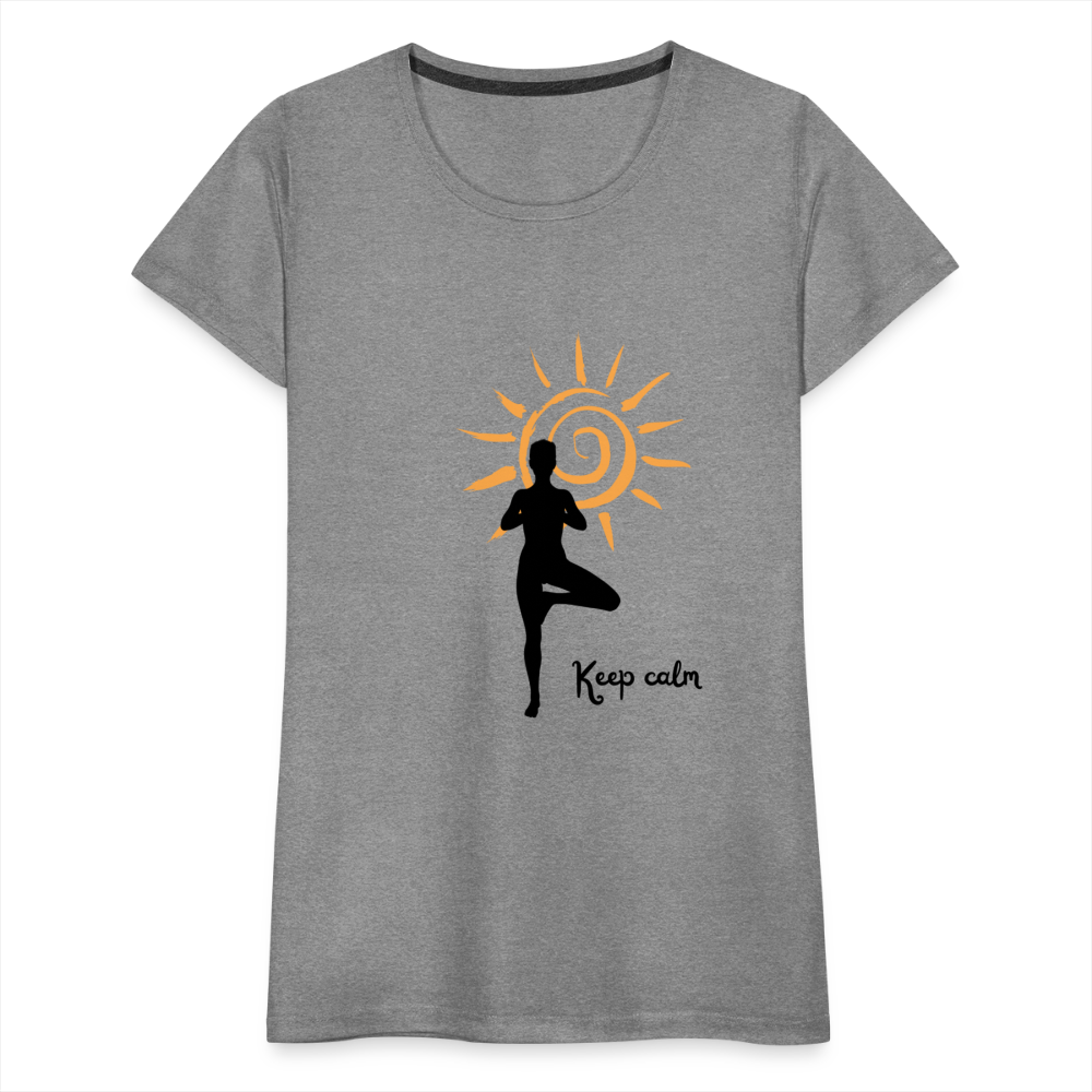 Frauen Premium T-Shirt - Keep calm - Grau meliert