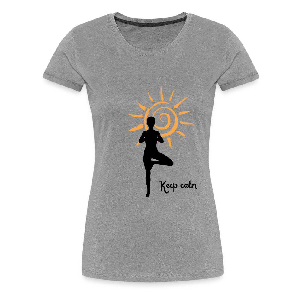 Frauen Premium T-Shirt - Keep calm - Grau meliert