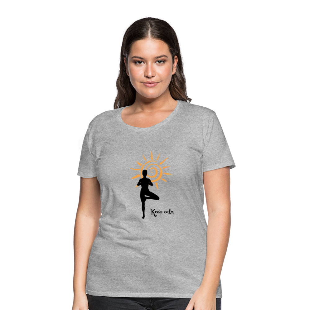 Frauen Premium T-Shirt - Keep calm - Grau meliert