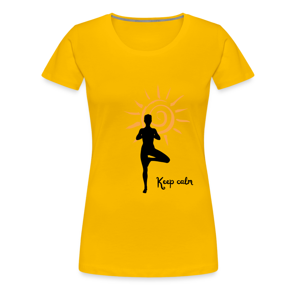 Frauen Premium T-Shirt - Keep calm - Sonnengelb