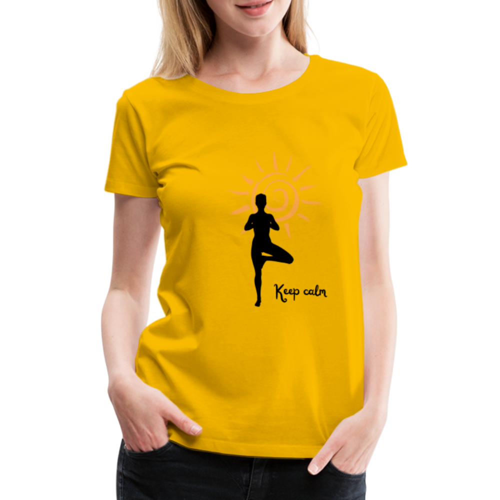 Frauen Premium T-Shirt - Keep calm - Sonnengelb