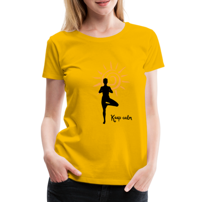 Frauen Premium T-Shirt - Keep calm - Sonnengelb