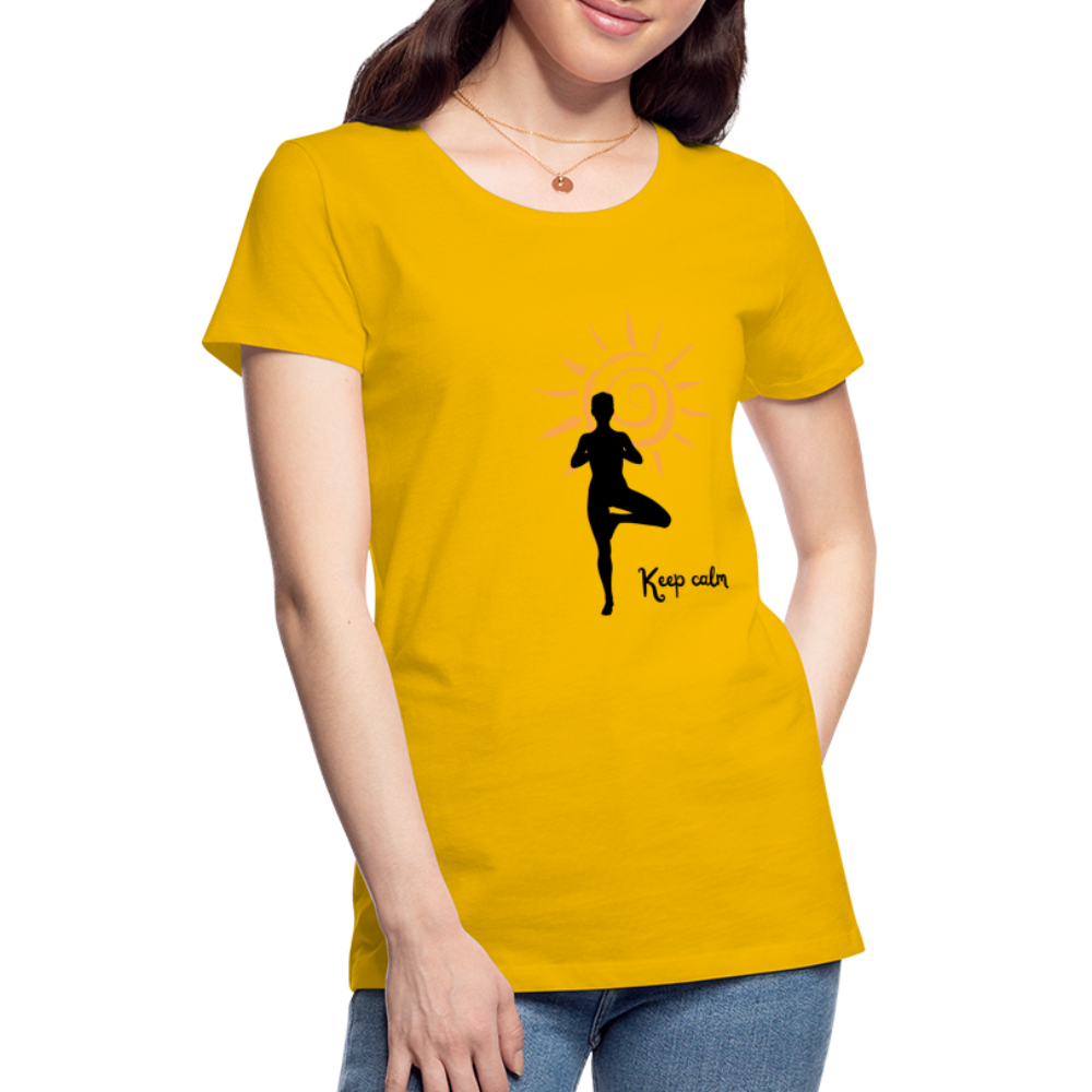 Frauen Premium T-Shirt - Keep calm - Sonnengelb