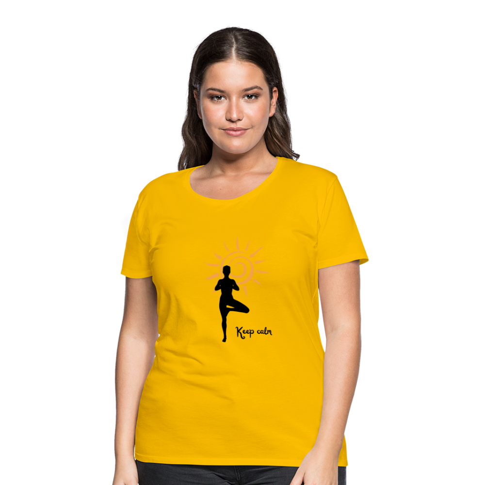 Frauen Premium T-Shirt - Keep calm - Sonnengelb