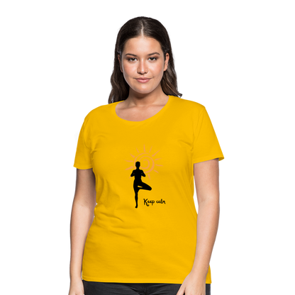 Frauen Premium T-Shirt - Keep calm - Sonnengelb