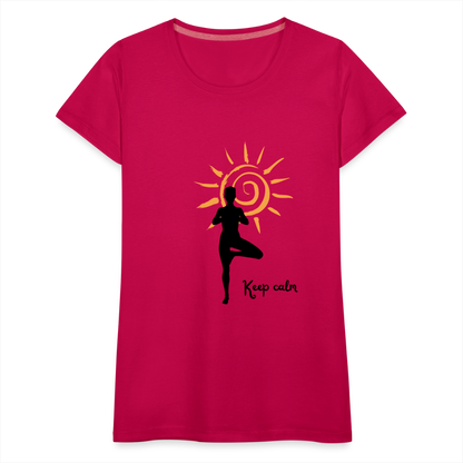 Frauen Premium T-Shirt - Keep calm - dunkles Pink