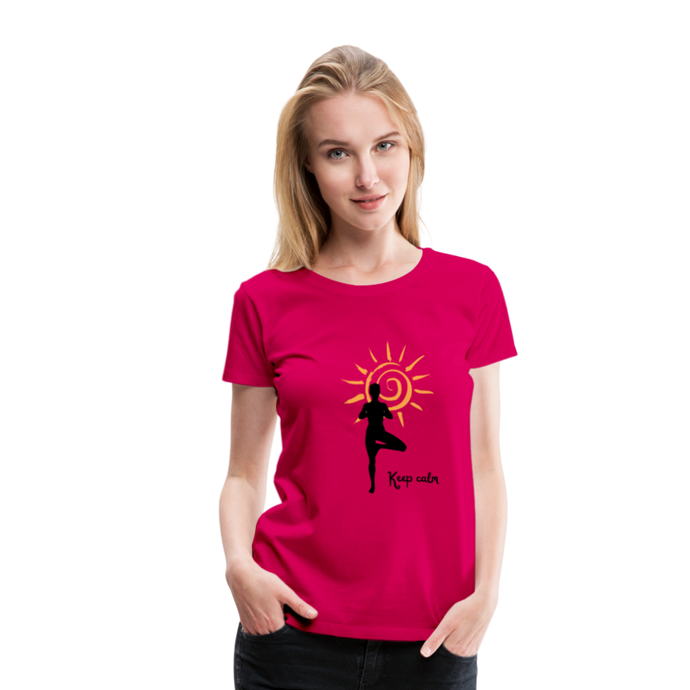 Frauen Premium T-Shirt - Keep calm - dunkles Pink