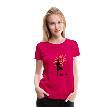 Frauen Premium T-Shirt - Keep calm - dunkles Pink