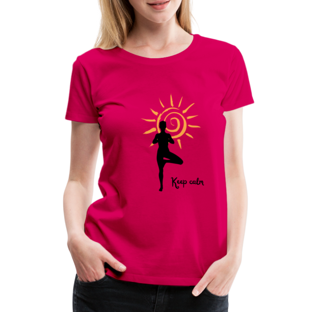 Frauen Premium T-Shirt - Keep calm - dunkles Pink