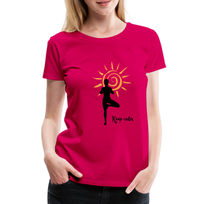 Frauen Premium T-Shirt - Keep calm - dunkles Pink