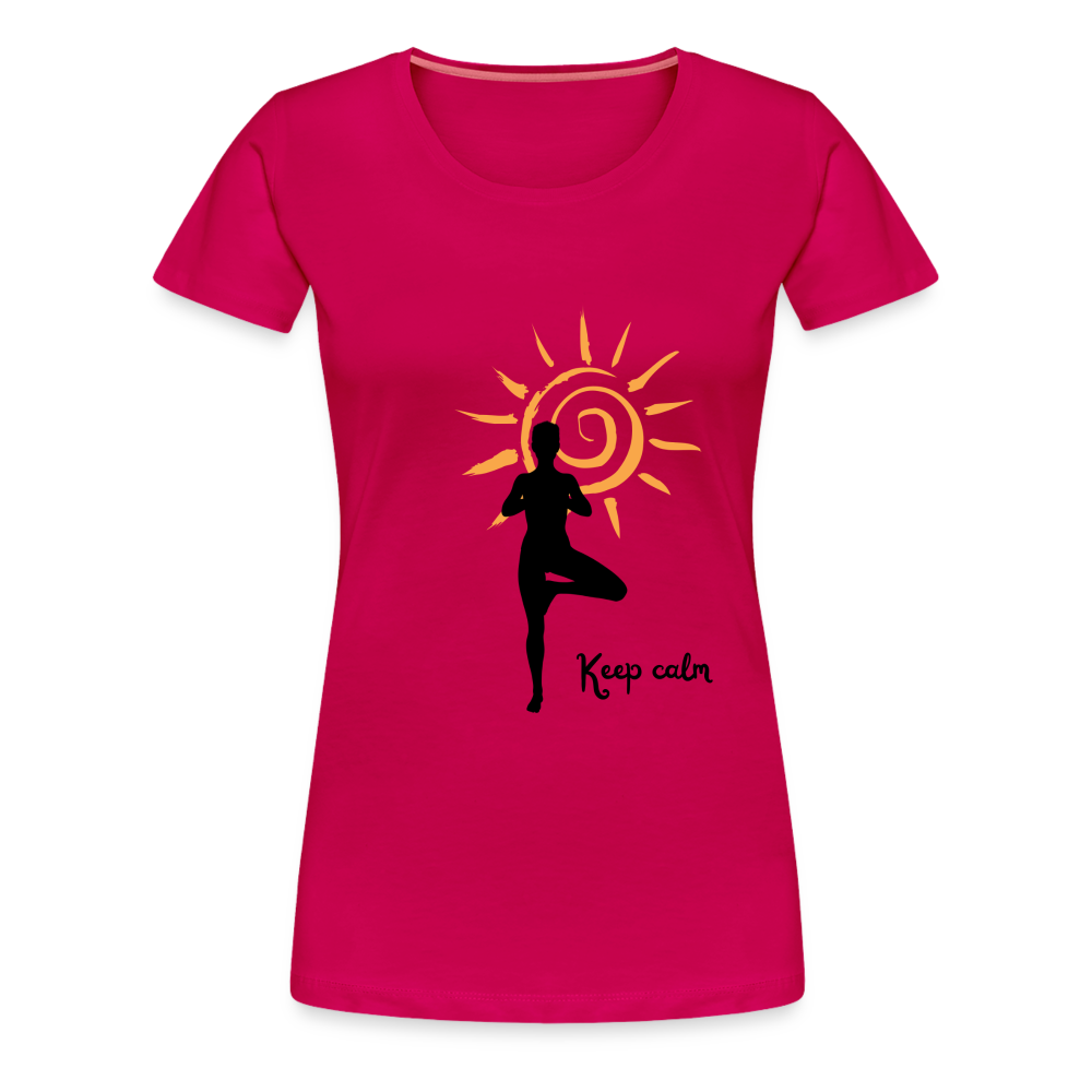 Frauen Premium T-Shirt - Keep calm - dunkles Pink