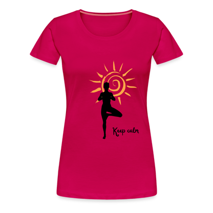 Frauen Premium T-Shirt - Keep calm - dunkles Pink