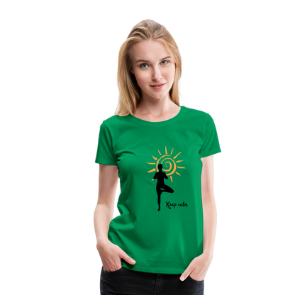 Frauen Premium T-Shirt - Keep calm - Kelly Green