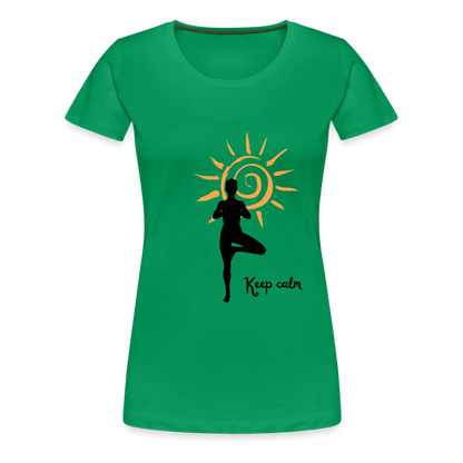 Frauen Premium T-Shirt - Keep calm - Kelly Green