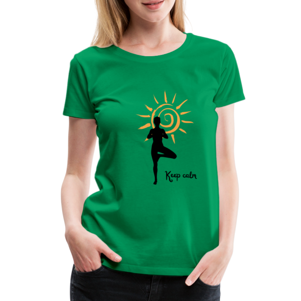 Frauen Premium T-Shirt - Keep calm - Kelly Green