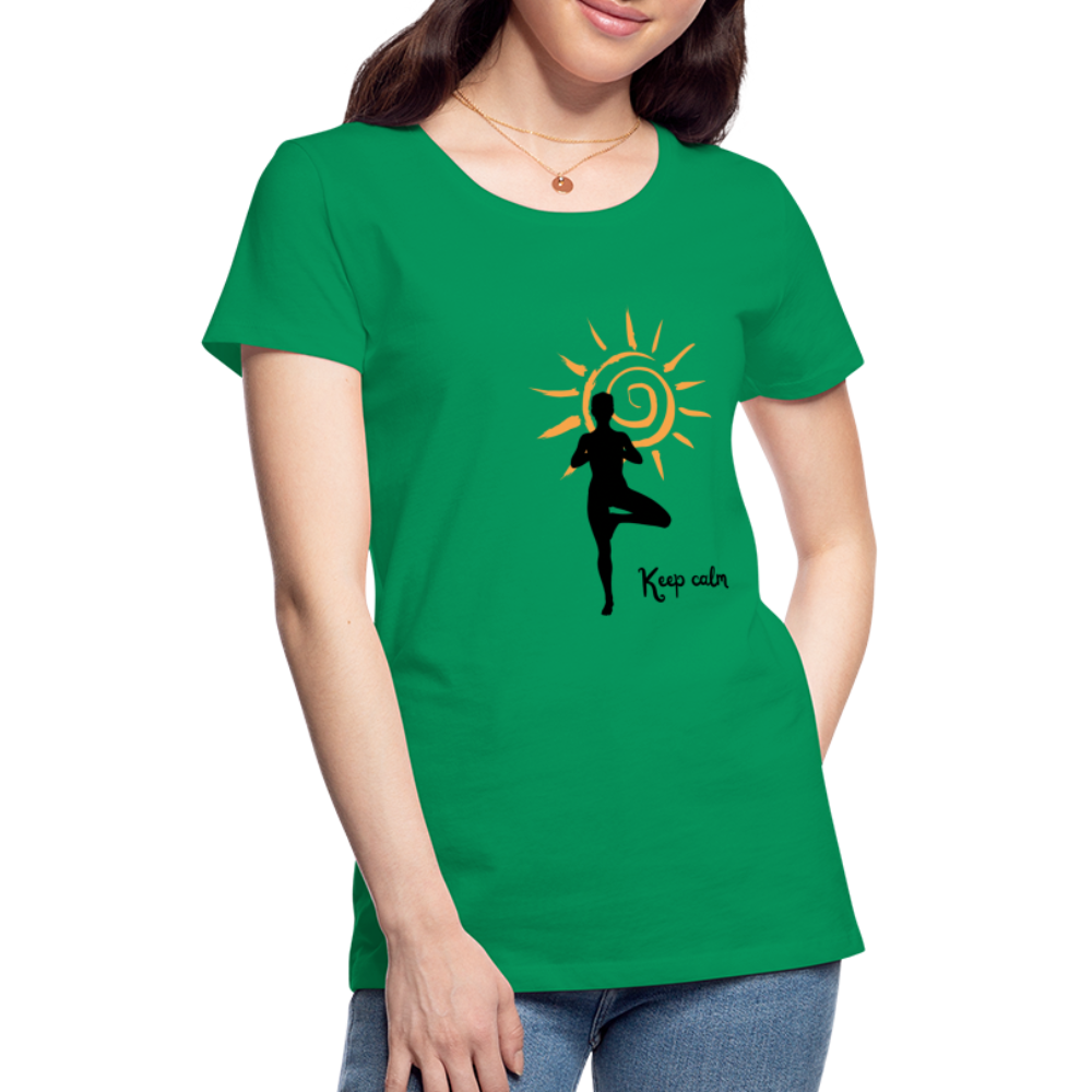 Frauen Premium T-Shirt - Keep calm - Kelly Green