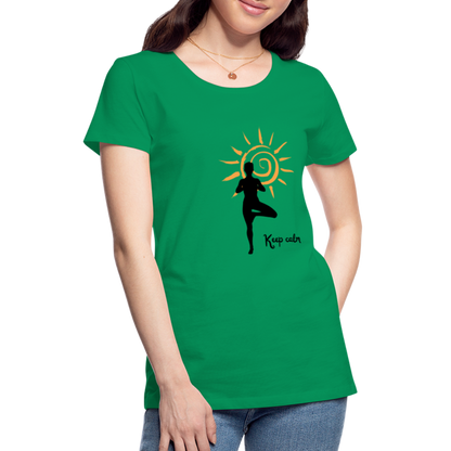 Frauen Premium T-Shirt - Keep calm - Kelly Green