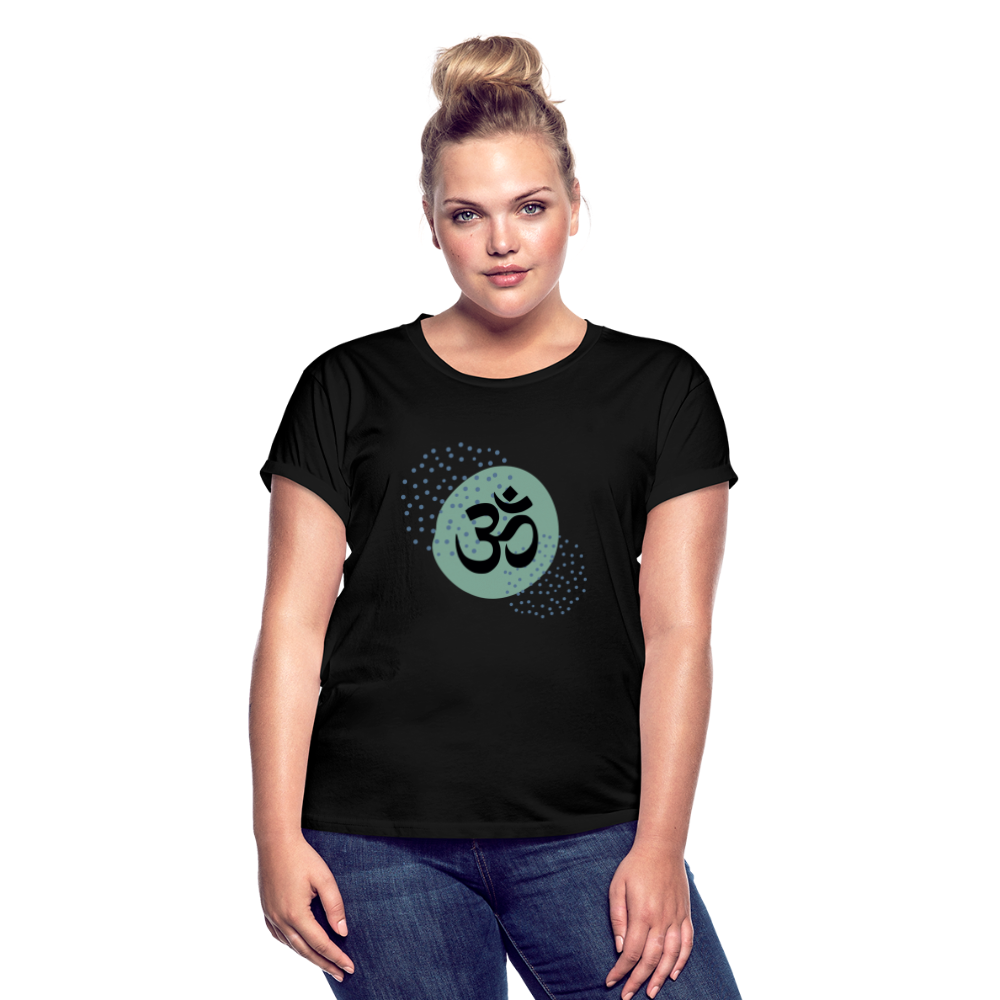 Frauen Oversize T-Shirt - Om - Schwarz