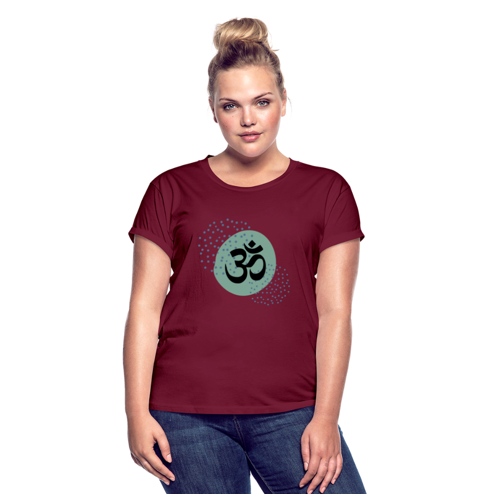 Frauen Oversize T-Shirt - Om - Bordeaux