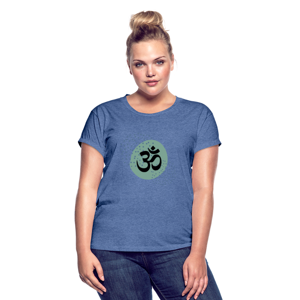 Frauen Oversize T-Shirt - Om - Denim meliert