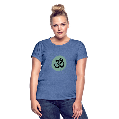 Frauen Oversize T-Shirt - Om - Denim meliert