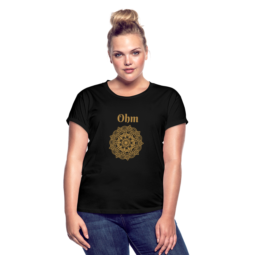 Frauen Oversize T-Shirt - Ohm - Schwarz