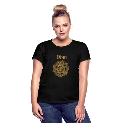 Frauen Oversize T-Shirt - Ohm - Schwarz