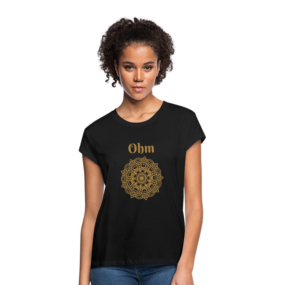 Frauen Oversize T-Shirt - Ohm - Schwarz