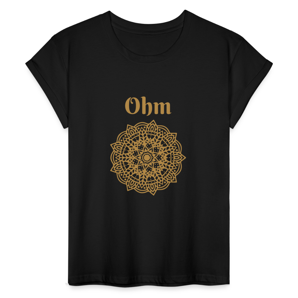 Frauen Oversize T-Shirt - Ohm - Schwarz